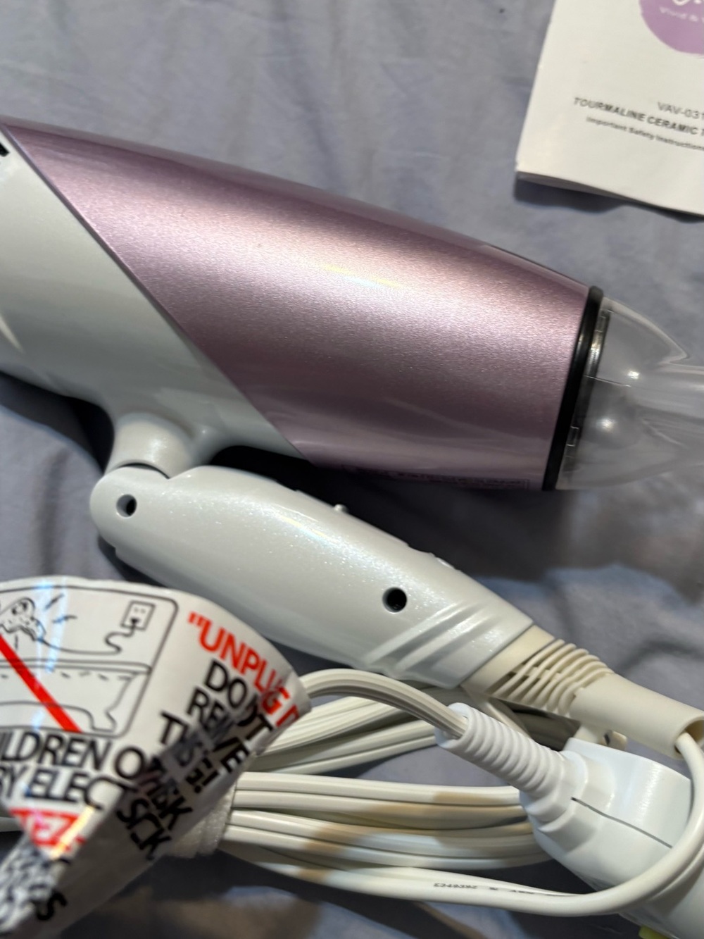1875W Travel Hair Dryer - Purple Compact Frizz-Control Styling - Picture 4 of 4
